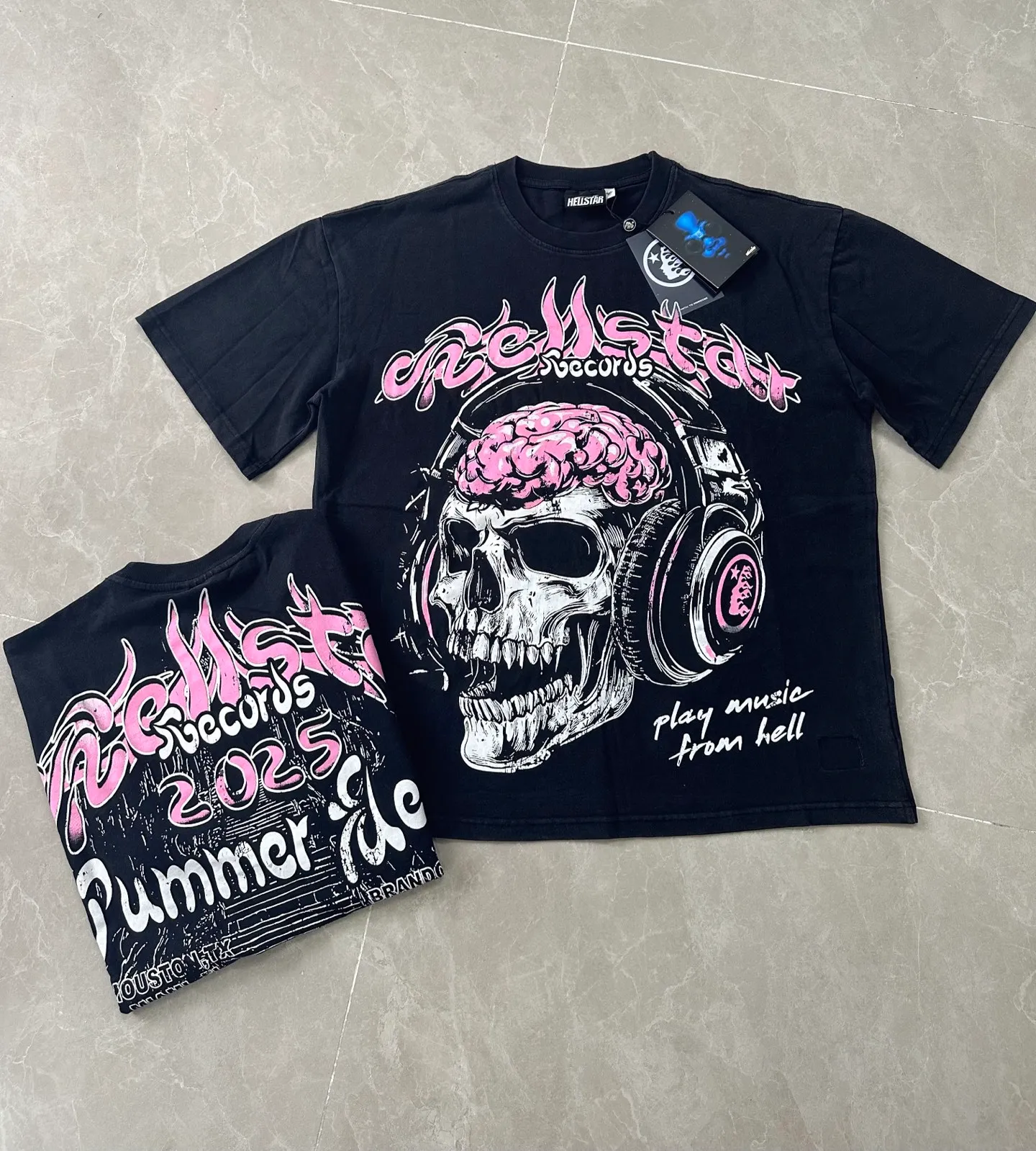 960# Black I P62 In Stock Hellstar T （fabric):32 250 Sizes（size）：S-M- L- X L （colour）： Black